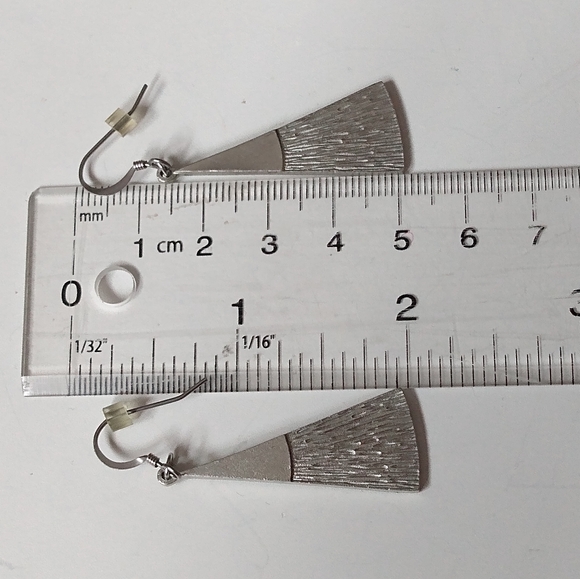 Amos Pewter Horizon Earrings Shepherd Hook Earrings - Picture 2 of 5